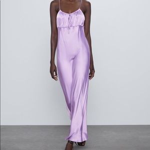 NWT ZARA SATIN LILAC SLIP DRESS
